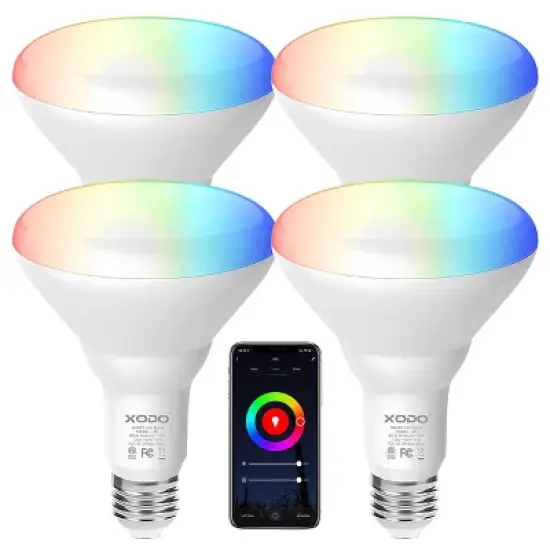 XODO LB1 (4-Pack) Smart Wi-Fi BR30 E26 Dimmable Flood Light Bulb LB1 image {5}