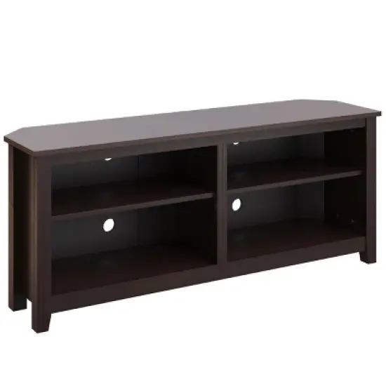 Entertainment Center - TV Stand Supports up to 65-inch TVs - Traditional Design with 4 Cubbies and 2 Shelves by Lavish Home (Espresso) image {1}