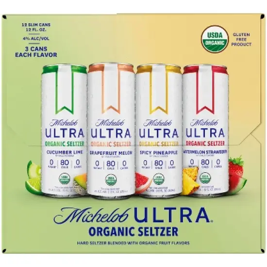 Michelob Ultra Organic Hard Seltzer First Edition Variety Pack - 12pk/12 fl oz Sliim Cans image {4}
