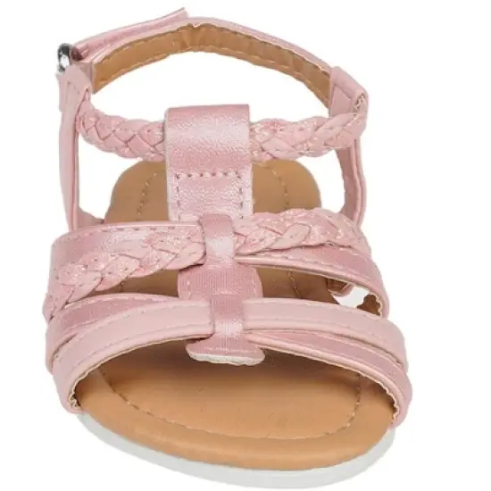 Rampage Toddler Girl's Strappy Ankle Strap Fashion Sandals/Flats with Braided Straps image {2}