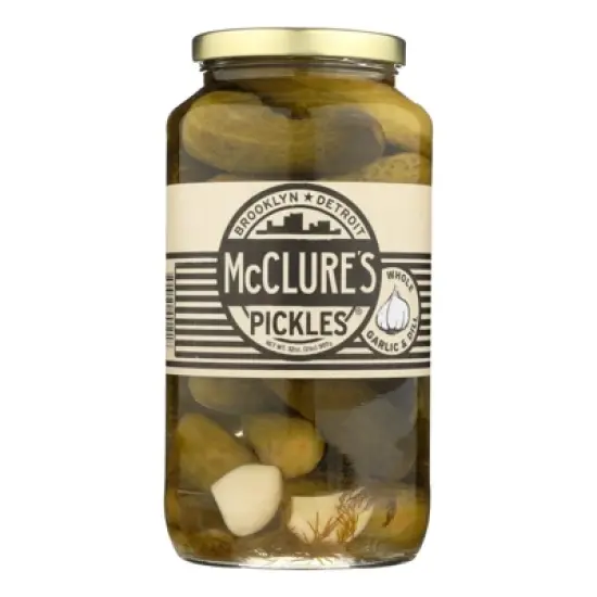 McClure's Whole Garlic & Dill Pickles - Case of 6/32 oz image {1}