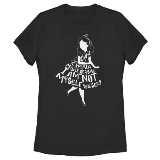 Women's Alice in Wonderland I Am Not Myself Silhouette T-Shirt image {3}