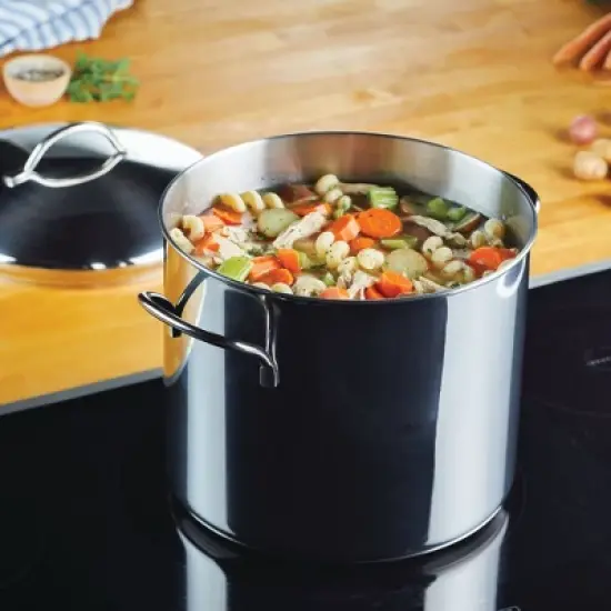 Farberware Classic Series 12qt Stainless Steel Induction Stockpot with Lid Silver image {2}