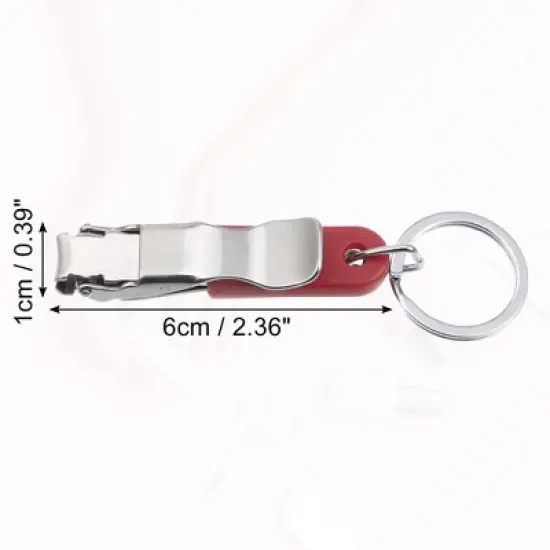 Unique Bargains Stainless Steel ABS Nail Clippers Portable Nail Clipper Kit for Nail Care Silver Tone Red 1 Pc image {3}