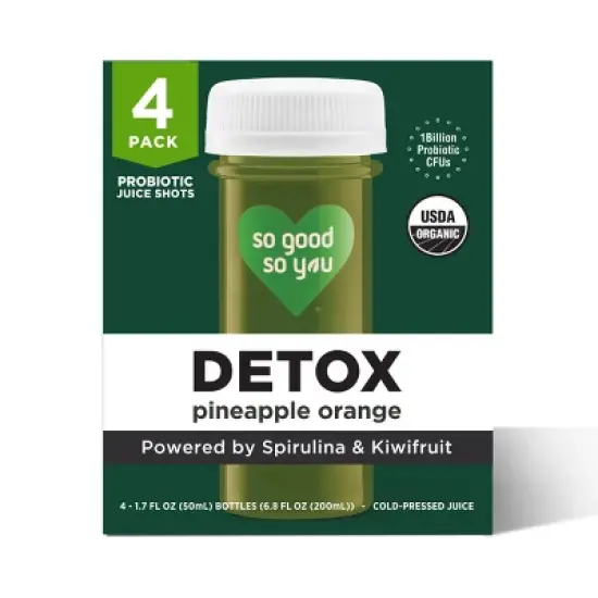 So Good So You Detox Pineapple Orange Organic Probiotic Shots - 4ct/1.7 fl oz image {6}