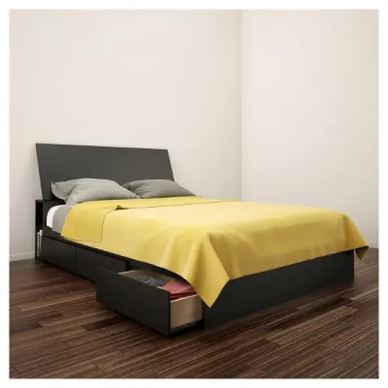 Full Avenue Lateral Storage Headboard Black - Nexera image {1}