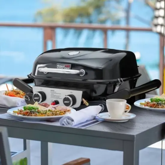 RoyalGourmet 2-Burner Portable Propane Gas Grill Tabletop Gas Grill GT2005TG Black image {11}