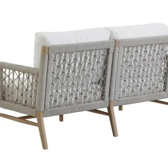 Nathan James Luciano Outdoor Loveseat Linen White image {3}