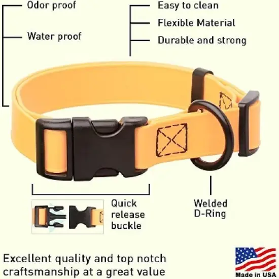 Dogline Biothane Waterproof Collar with QR Buckle Tangerine Orange image {1}
