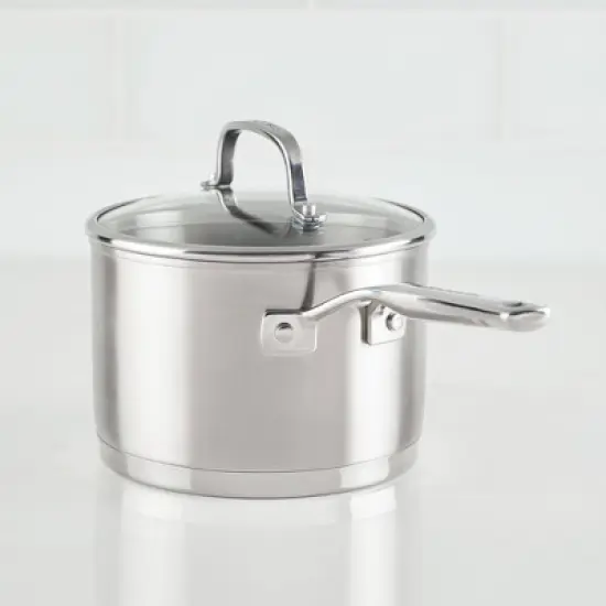 KitchenAid 3qt 3-Ply Blas&eacute; Stainless Steel Induction Saucepan with Lid Silver image {3}