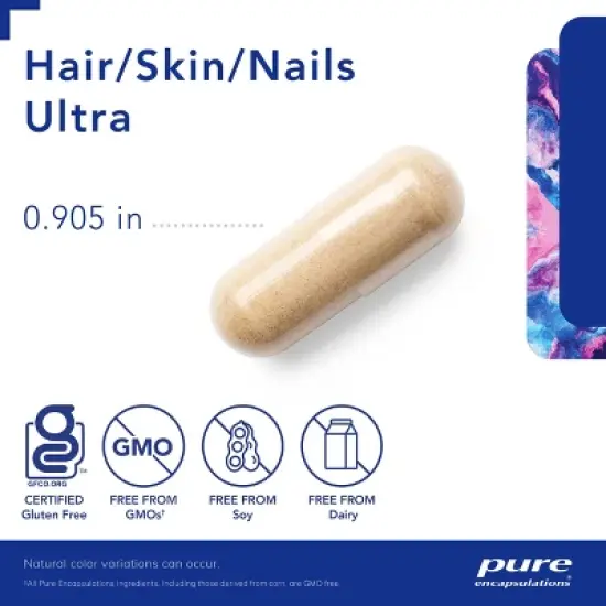 Pure Encapsulations Hair/Skin/Nails Ultra - Collagen, Anti Aging, Keratin, Antioxidants - With Biotin, Vitamin C, and More - 60 Capsules image {2}