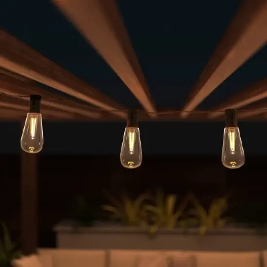 Nature Spring Vintage-Style Outdoor Solar-Powered String Lights - 14.5' image {1}