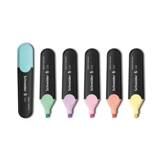 Schneider&reg; Job Pastel Highlighter, 1 + 5 mm Chisel Tip, 6 Assorted Ink Colors (Turquoise, Mint, Lavender, Light Pink, Peach, Vanilla) image {2}