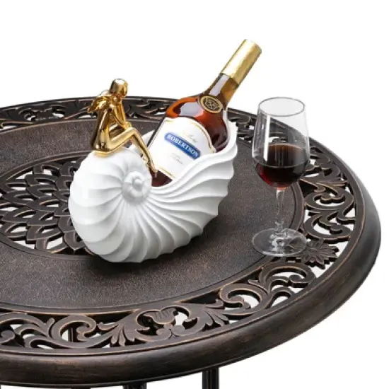 Karl Home Round Metal Outdoor Side Table image {3}