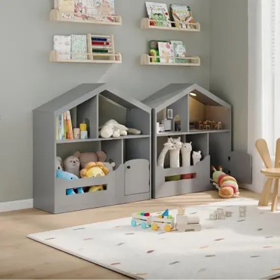 Kids Bookshelf, Toy Storage Organizer, with Toy Storage, Dollhouse Bookshelf for Playroom, Bedroom, Nursery, Classroom, School, Kindergarten image {6}