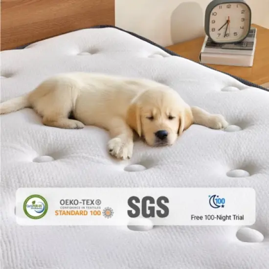 Swedrea Hybrid Mattress Gel Medium Memory Foam in White image {9}