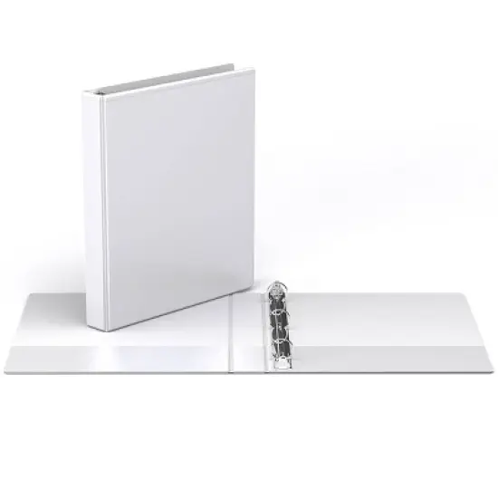 1" Premium Round Ring Binder 6pk Customizable View White - Easyview: Hard Cover, 200 Sheet Capacity, 2 Pockets image {1}