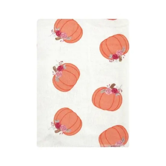 Hudson Baby Infant Girl Cotton Flannel Burp Cloths Bundle, Cutest Pumpkin, One Size image {2}