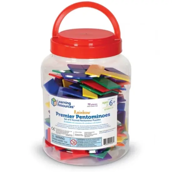 Learning Resources Rainbow Premier Pentominoes - 72 Pieces, Ages 6+ Early Geometry Skills & Concepts, Classroom and Homeschool Supplies image {2}