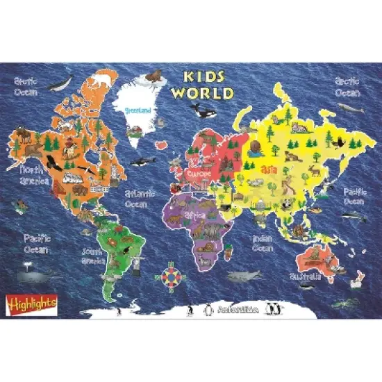 Replogle Globes Kids World Peel & Stick Wall Map, 42" x 30" image {1}