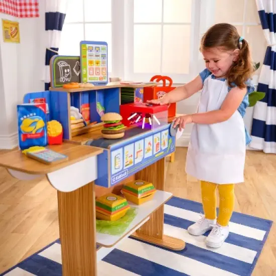 KidKraft 2-in-1 Restaurant & Delivery Wooden Play Store image {1}