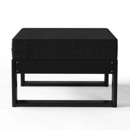 WestinTrends Montara Outdoor HDPE Patio Ottoman with Waterproof Olefin Cushions image {3}