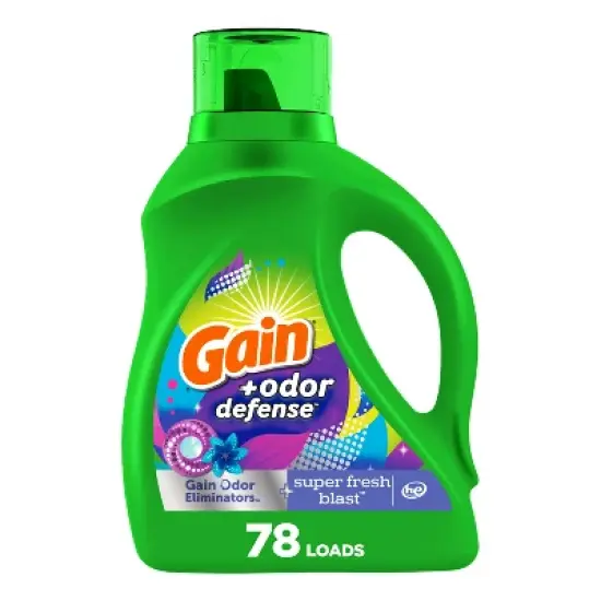 Gain + Odor Defense Super Fresh Blast Scent HE Compatible Liquid Laundry Detergent image {9}