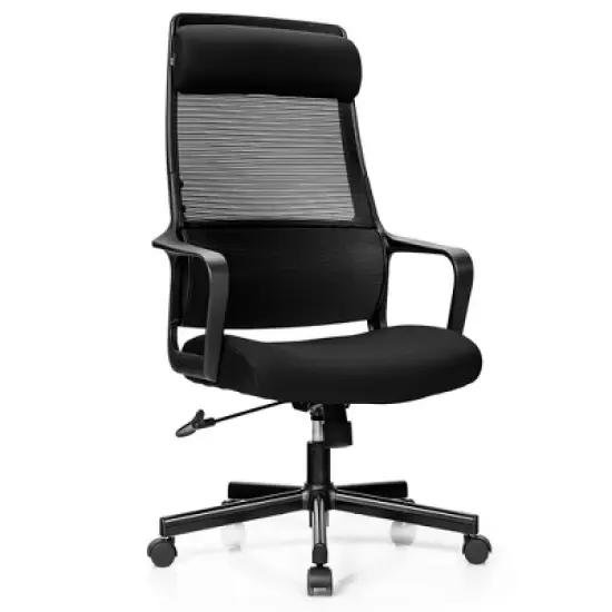 Costway Adjustable Mesh Office Task Chair Heating Lumbar Support Headrest Grey\Black image {9}