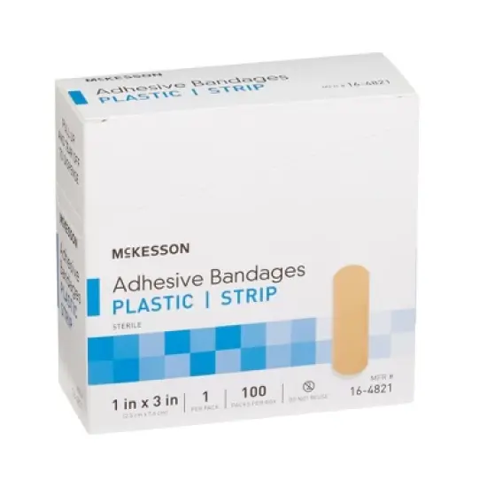McKesson Tan Plastic Adhesive Bandage Sterile 1 x 3" image {5}