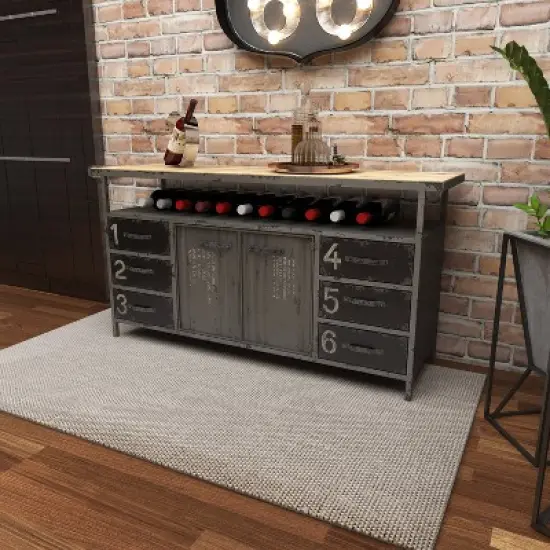 Industrial Wood Buffet Gray - Olivia & May image {11}