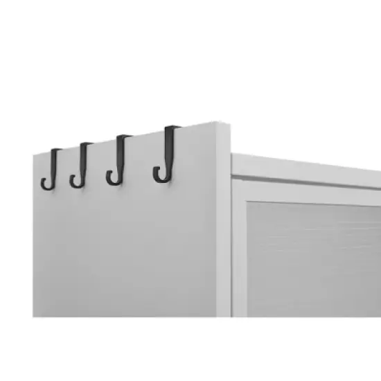 ZACHVO 6-Tier Metal Kitchen Pantry Cabinet with 2 Acrylic Glass Flip-Up Doors &ndash; Versatile Storage for Home Office, Dining Room, Bathroom,White image {1}