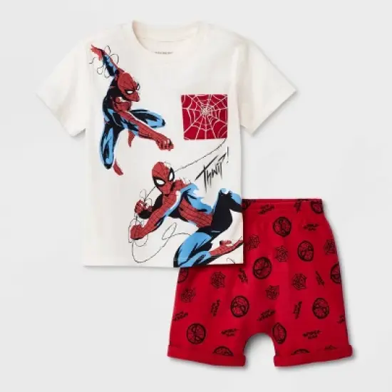 Toddler Boys' Marvel Spider-Man Solid Top and Bottom Set image {4}