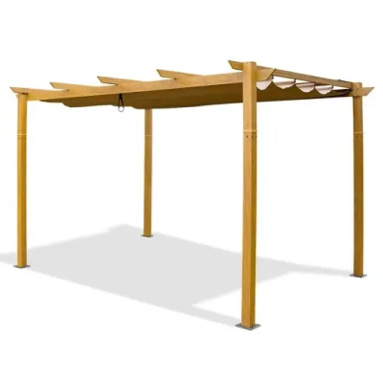 Gulches Outdoor Retractable Pergola with Weather-Resistant Sun Shade Canopy, Aluminum Gazebo for BBQ, Parties, Weddings, Patios, Decks, Gardens image {6}