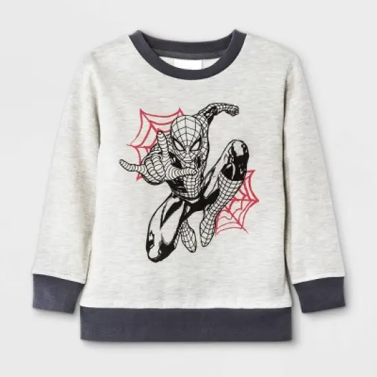 Toddler Boys' Spider-Man Long Sleeve Fleece Top and Bottom Set - Gray image {2}
