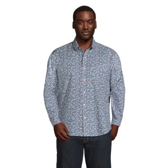 Lands' End Men's Traditional Fit Essential Lightweight Poplin Shirt image {15}