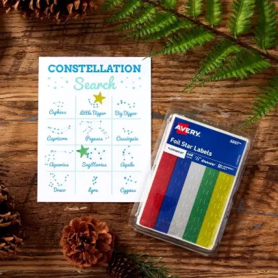 Avery Foil Star Stickers, Assorted Colors, 440 Per Pack, 10 Packs, 4,400 Star Stickers Total (06007) image {4}