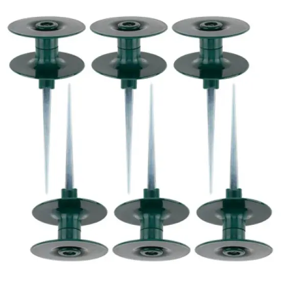 Syemin Landscape Equipment Parts and Accessories, Garden Hose Guide Spikes 6PCS with Heavy-Duty Swivel Caps, Green, 3.7"*3.7"9.84" image {2}