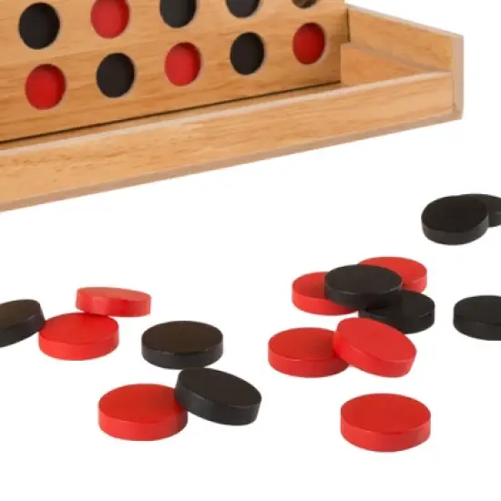 Toy Time Kids' Classic Wooden Four in a Row Game image {5}