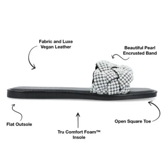 Journee Collection Womens Railley Tru Comfort Foam Slip On Slide Flat Sandals image {7}