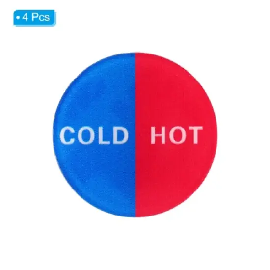 Unique Bargains Acrylic Self-Adhesive Decor Home Business Round Cold/Hot Water Label image {2}