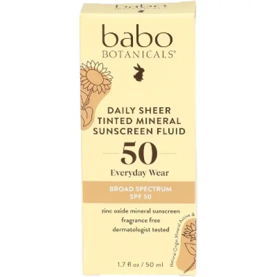 Babo Botanicals - Daily Sheer Tinted Mineral Sunscreen Fluid SPF 50 - 1 each - 1.7 fl oz image {1}