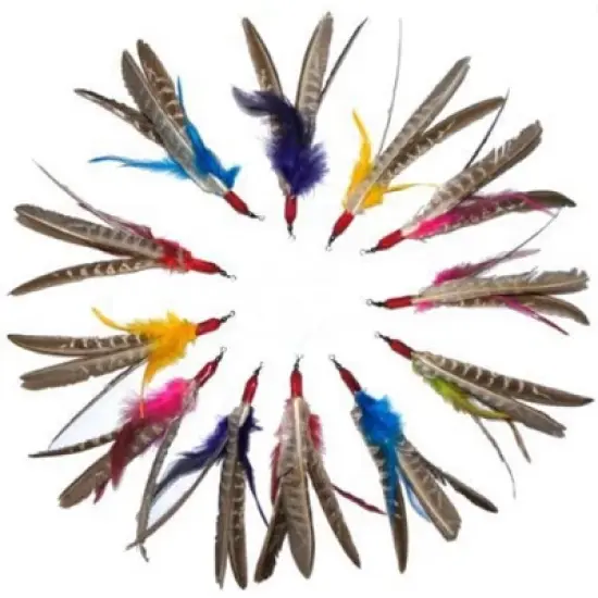 Go Cat Da Bird &ldquo;Super Refill&rdquo; 12-Pack (Genuine Guinea Feathers) image {3}