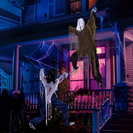 Joyfy 47" Halloween Climbing Dead Zombies Wall Decoration 2 Pack, Outdoor Haunted House Prop, Yard Lawn Garden Party Decor Supplies image {5}