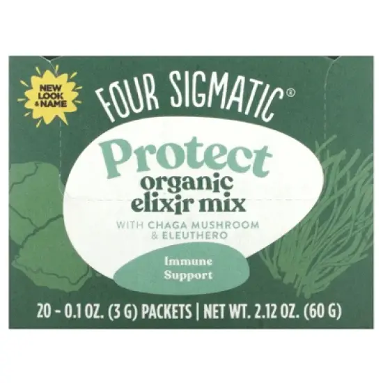 Four Sigmatic Protect, Organic Elixir Mix With Chaga Mushroom & Eleuthero, 20 Packets, 0.1 oz (3 g) Each image {3}