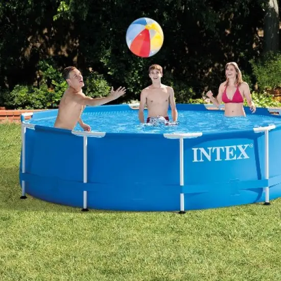 Intex 10ft x 30in Metal Frame Above Ground Swimming Pool Set with Filter Pump image {1}