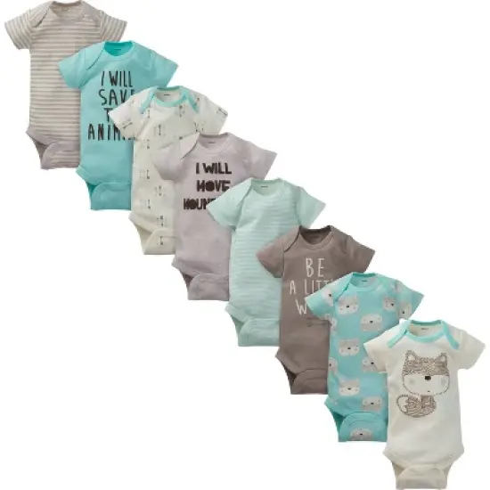 Gerber Baby Boys' Short Sleeve Onesies&reg; Bodysuits, 8-Pack image {10}