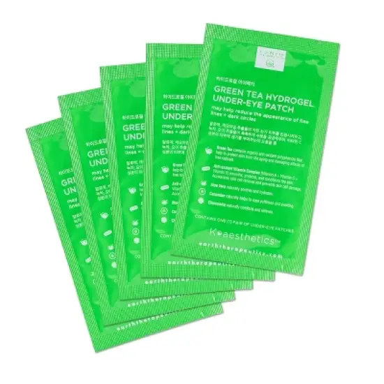 Earth Therapeutics Green Tea Hydrogel Under Eye Patches Facial Treatment - 5ct image {4}