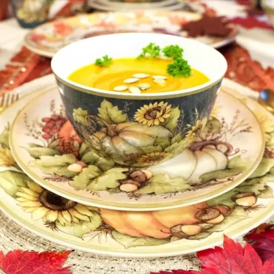 Certified International Set of 4 24oz Autumn Breeze Ice Cream Bowls image {3}