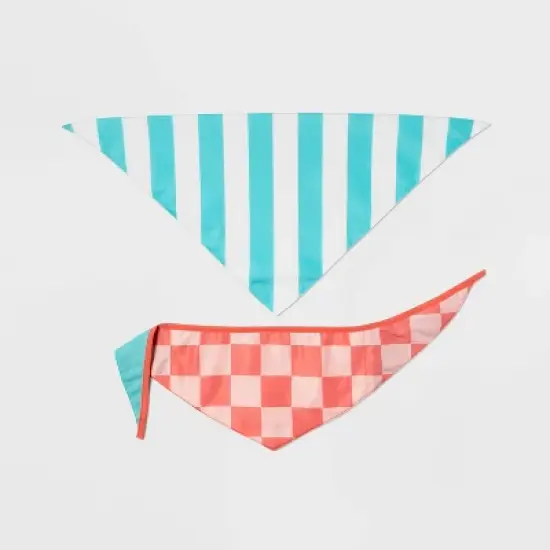Cooling Grid/Stripe Collar Slide Dog Bandana - 2pk - Boots & Barkley&trade; image {2}
