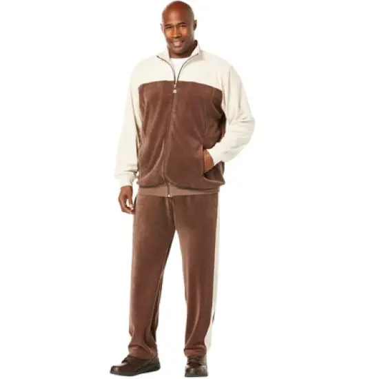 KingSize Men's Big & Tall Colorblock Velour Tracksuit image {7}